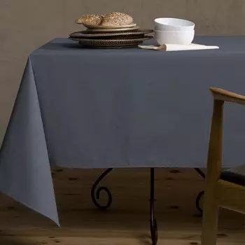 Устойчивая к загрязнениям скатерть из смеси льна и хлопка с пропиткой смолой - Earth Lisola, деним