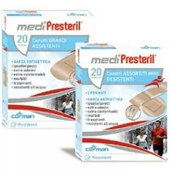 Устойчивый бинт Medipresteril, большой размер 7 x 3 см, упаковка из 20 шт.