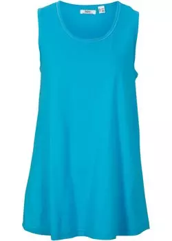 Устойчивый длинный топ с круглым вырезом Bpc Bonprix Collection, бирюзовый
