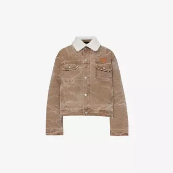Утепленная джинсовая куртка Orsan с фирменной аппликацией Acne Studios, коричневый