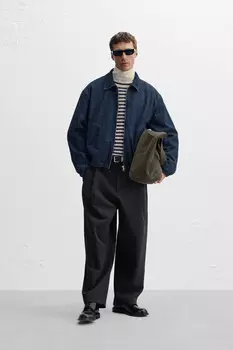 Утепленная джинсовая куртка ZARA, синий