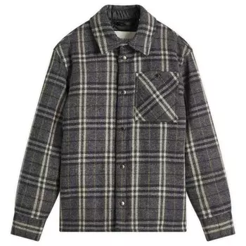 Утепленная клетчатая рубашка Burberry, индиго