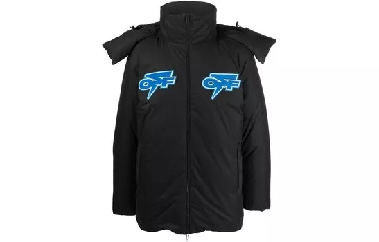 Утепленная короткая куртка с логотипом Off-White, черный