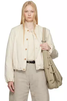Утепленная куртка-бомбер цвета «Off-White» LEMAIRE