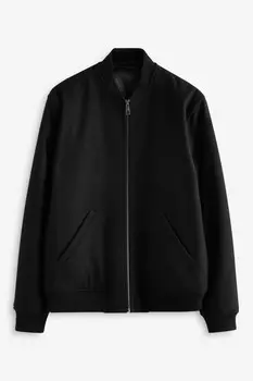 Утепленная куртка бомбер с шерстью Next, черный