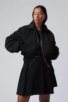 Утепленная куртка-бомбер Weekday, черный