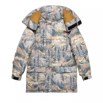 Утепленная куртка Gucci x The North Face Лесной принт