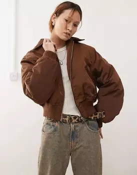 Утепленная куртка Irma коричневого цвета Weekday