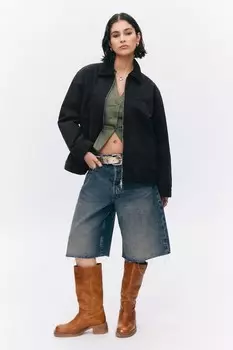 Утепленная куртка из хлопчатобумажной ткани Monki, черный