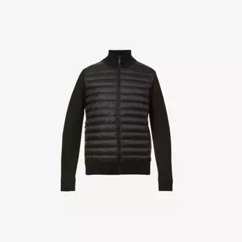 Утепленная куртка из шерсти и пуховика с высоким воротником Canada Goose, черный