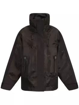 Утепленная куртка Prada с жаккардовым узором, коричневый