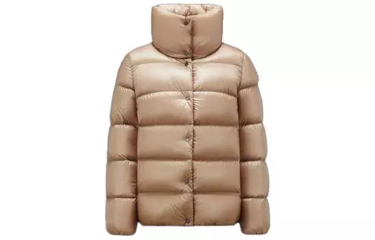 Утепленная куртка-пуховик с воротником-воронкой Moncler, Light Umber
