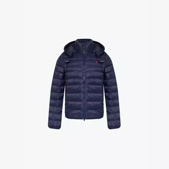 Утепленная куртка-пуховик с вышитым логотипом Polo Ralph Lauren, синий