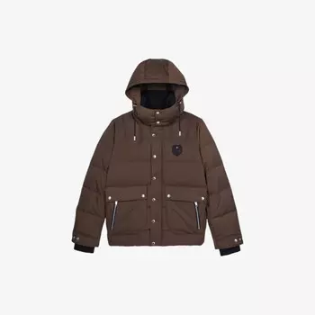 Утепленная куртка-пуховик со съемным капюшоном The Kooples, коричневый