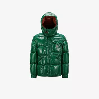 Утепленная куртка-пуховик стандартного кроя с фирменной вышивкой Karakorum Moncler, зеленый
