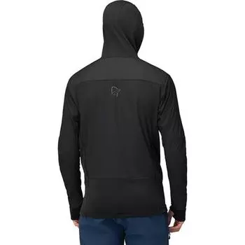 Утепленная куртка с капюшоном на молнии Falketind Alpha90 мужская Norrona, черный