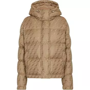 Утепленная куртка с логотипом FENDI, Coffee