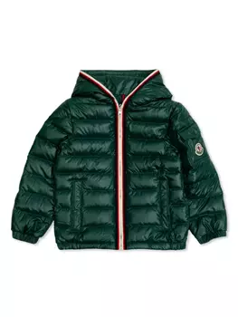 Утепленная куртка с логотипом Moncler Enfant, зеленый