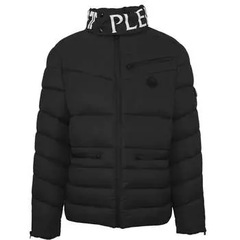 Утепленная куртка с ярким логотипом Plein Sport, черный