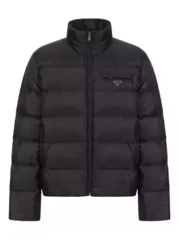 Утепленная куртка с треугольным логотипом Prada, черный