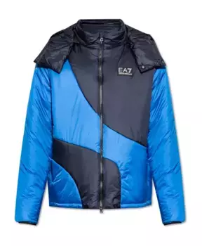 Утепленная куртка со съемным капюшоном Emporio Armani Ea7, синий