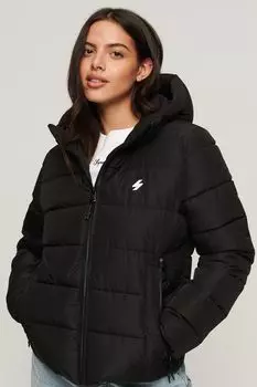 Утепленная куртка Spirit Sports с капюшоном Superdry, черный