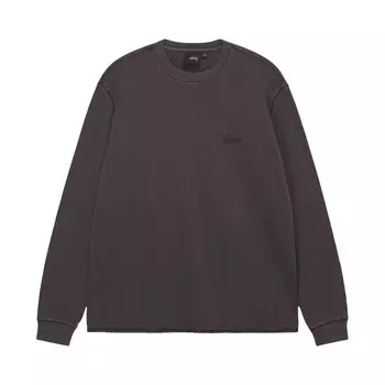 Толстовка Stussy Basic Stock с длинными рукавами, цвет Washed Black