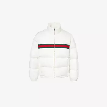 Утепленная куртка свободного кроя с высоким воротом Gucci, белый
