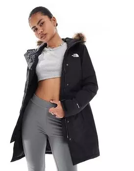 Утепленная парка Zaneck с капюшоном из искусственного меха черного цвета The North Face