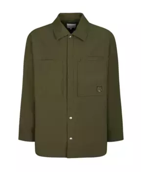 Утепленная рубашка Maison Kitsun, зеленый