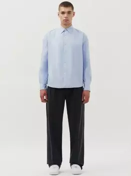 Утепленная рубашка однотонная Studio Seidensticker, голубой