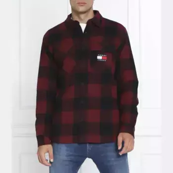 Утепленная рубашка оверсайз Tommy Hilfiger, бургунди