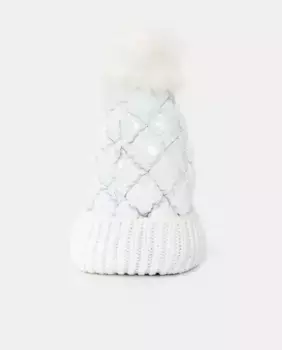 Утепленная шапка с помпоном Nine West, белый