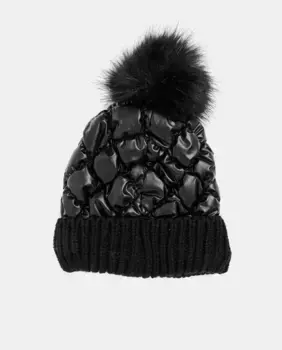 Утепленная шапка с помпоном Nine West, черный