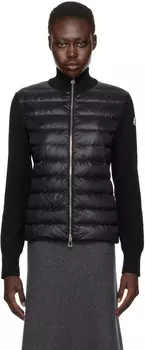Утепленная шерстяная куртка-пуховик Moncler, черный
