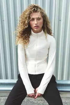 Утепленная спортивная куртка H&M, бежевый