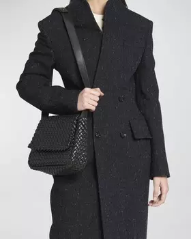 Утепленная сумка через плечо из кожи напа Cobble Bottega Veneta