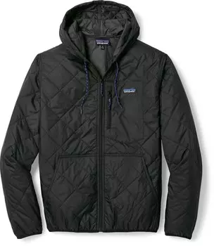 Утепленная толстовка-бомбер с ромбовидной стеганой отделкой — мужская Patagonia, черный