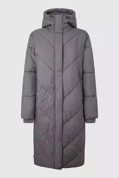 Утепленная зимняя куртка Mia с капюшоном Pepe Jeans London, серый