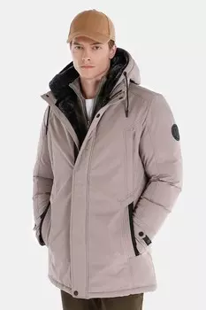 Утепленная зимняя куртка с капюшоном и косыми карманами Colin'S, бежевый