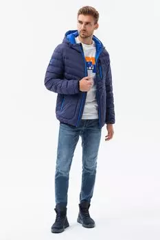 Утепленная зимняя куртка с капюшоном Ombre, синий