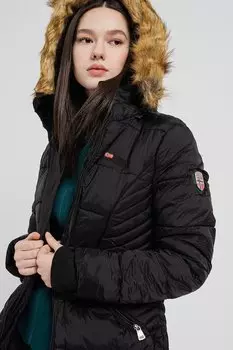 Утепленная зимняя парка Abeille с капюшоном Geographical Norway, черный