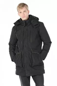 Утепленная зимняя парка с капюшоном Colin'S, черный