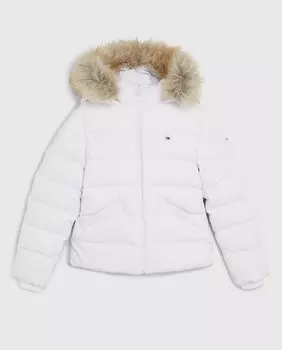 Утепленное пальто с капюшоном для девочки Tommy Hilfiger, белый