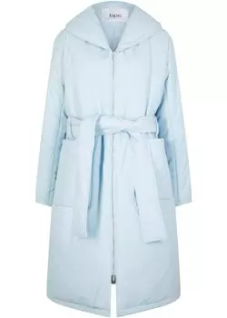Утепленное пальто с поясом из переработанного полиэстера Bpc Bonprix Collection, синий