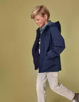 Утепленное техническое пальто для мальчика на флисовой подкладке Gocco, темно-синий