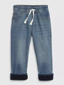 Утепленные джинсы узкого кроя Gap, синий