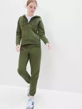Утепленные спортивные штаны с логотипом Gap, зеленый