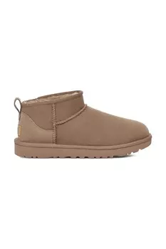 Утепленные замшевые сапожки Classic Ultra Mini Ugg, бежевый