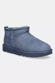 Утепленные замшевые сапожки Classic Ultra Mini Ugg, синий